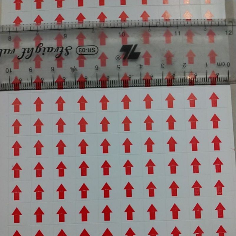 100 Giấy decal nhãn dán lỗi sản phẩm mũi tên