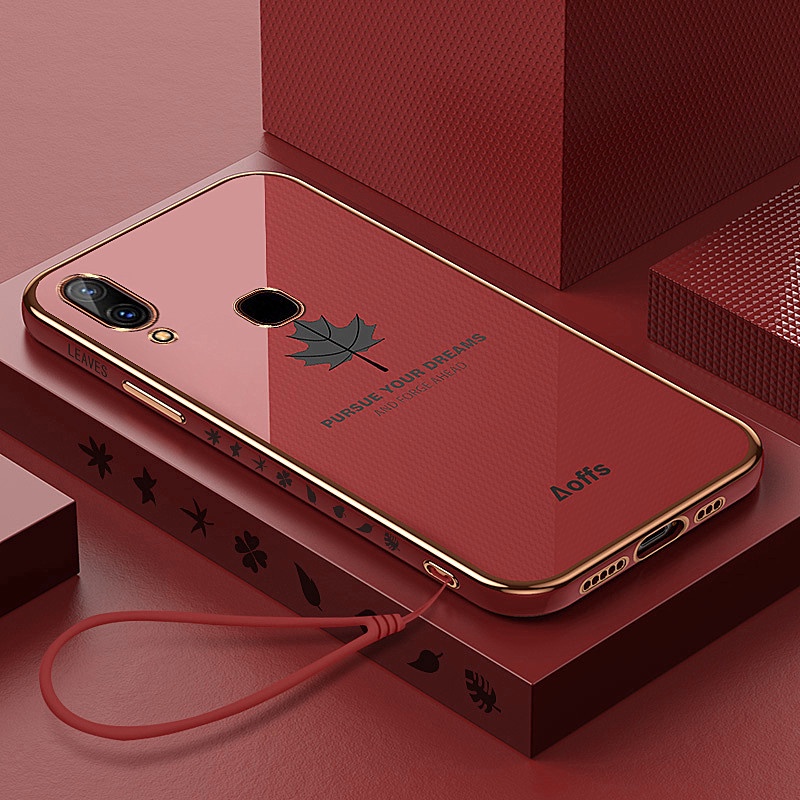 ốp lưng điện thoại mạ sang trọng tương thích với Cho VIVO V7 Plus V9 V15 Pro V17 V11 V11Pro Vỏ silicon mềm TPU có dây buộc case