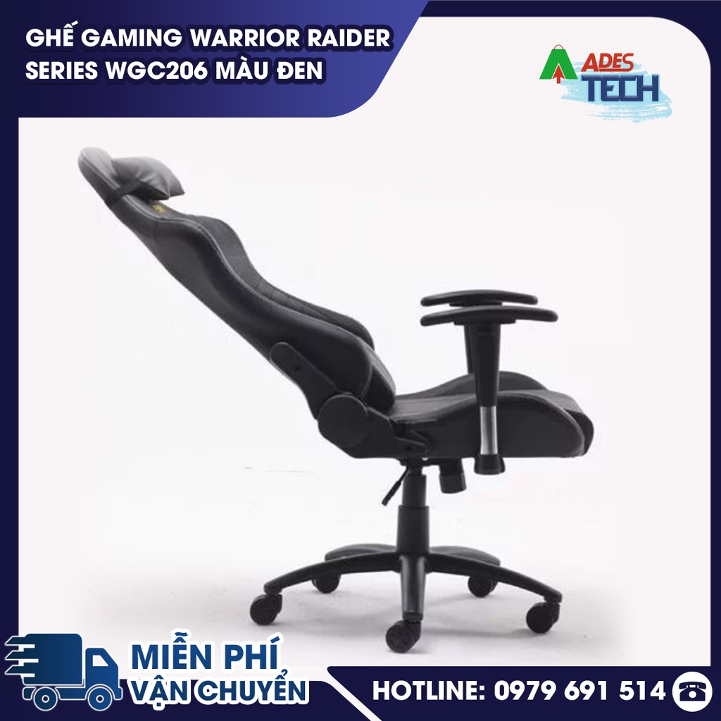 Ghế Gaming WARRIOR Raider Series WGC206 Màu Đen | Bảo Hành Chính Hãng 12 Tháng