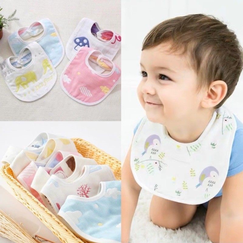 Yếm Xô Vuông 6 Lớp Cúc Bấm Cài Sau Nhiều Mẫu Cho Bé