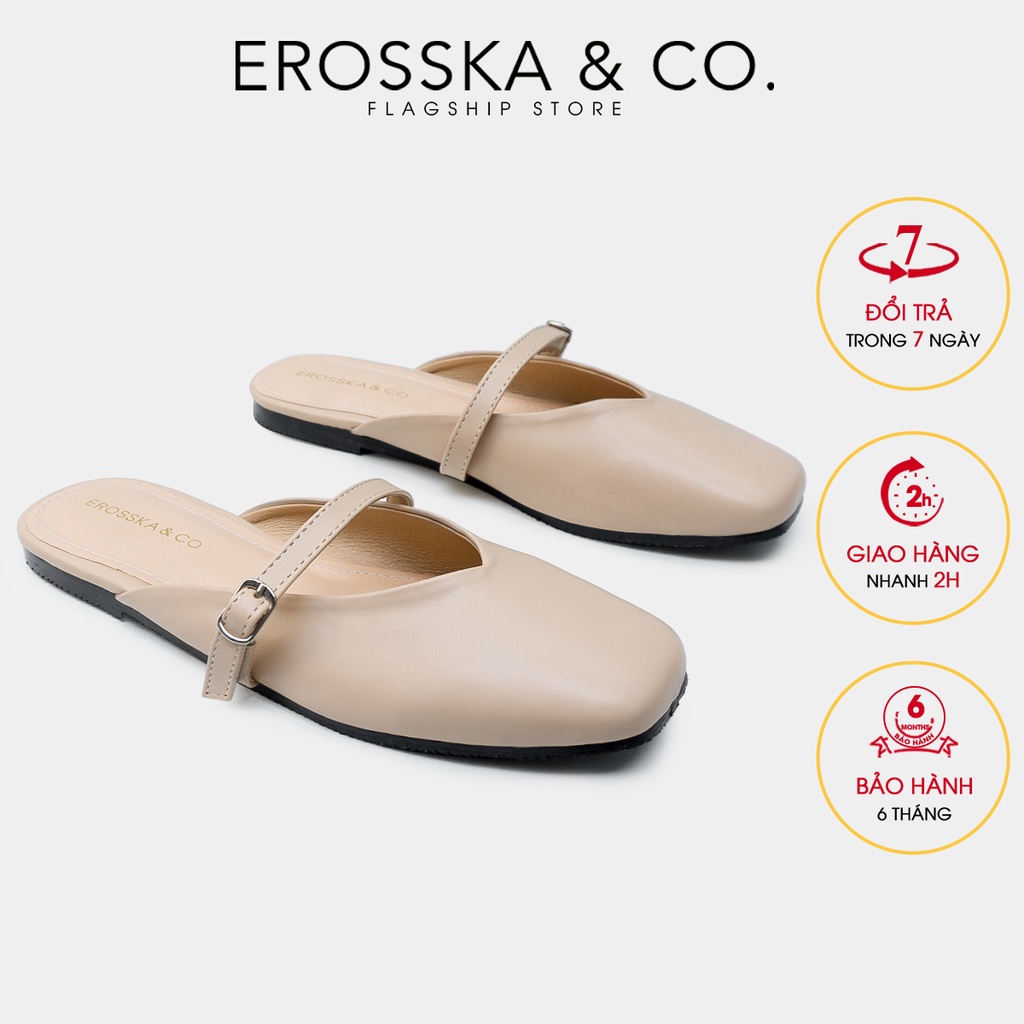Erosska - Giày nữ đế bệt Erosska 2022 đạp ngót quai ngang phong cách thanh