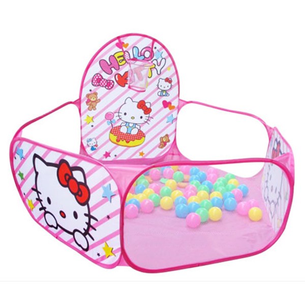 Nhà bóng cho bé Hello Kitty có ném bóng rổ BBT GLOBAL 1381