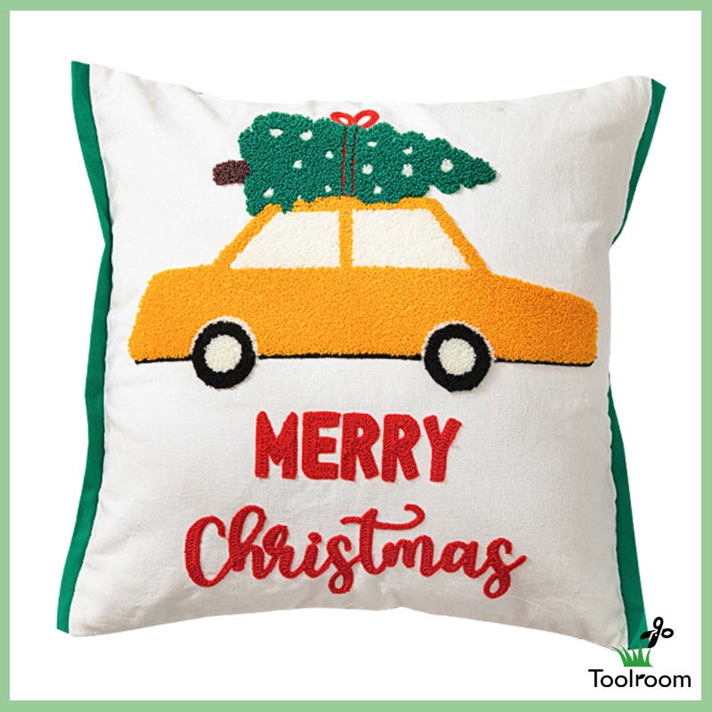 Vỏ Gối Vuông Họa Tiết Giáng Sinh Trang Trí Nhà Cửa