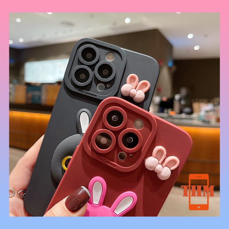 Ốp Điện Thoại Gắn Búp Bê Thỏ Bông Cho iPhone 6/6plus/6s/6splus/7/7plus/8/8plus/x/xr/xs/11/12/13/pro/max/plus/promax-016