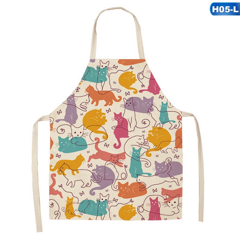 Tạp dề cotton chống nước in hình mèo hoạt hình