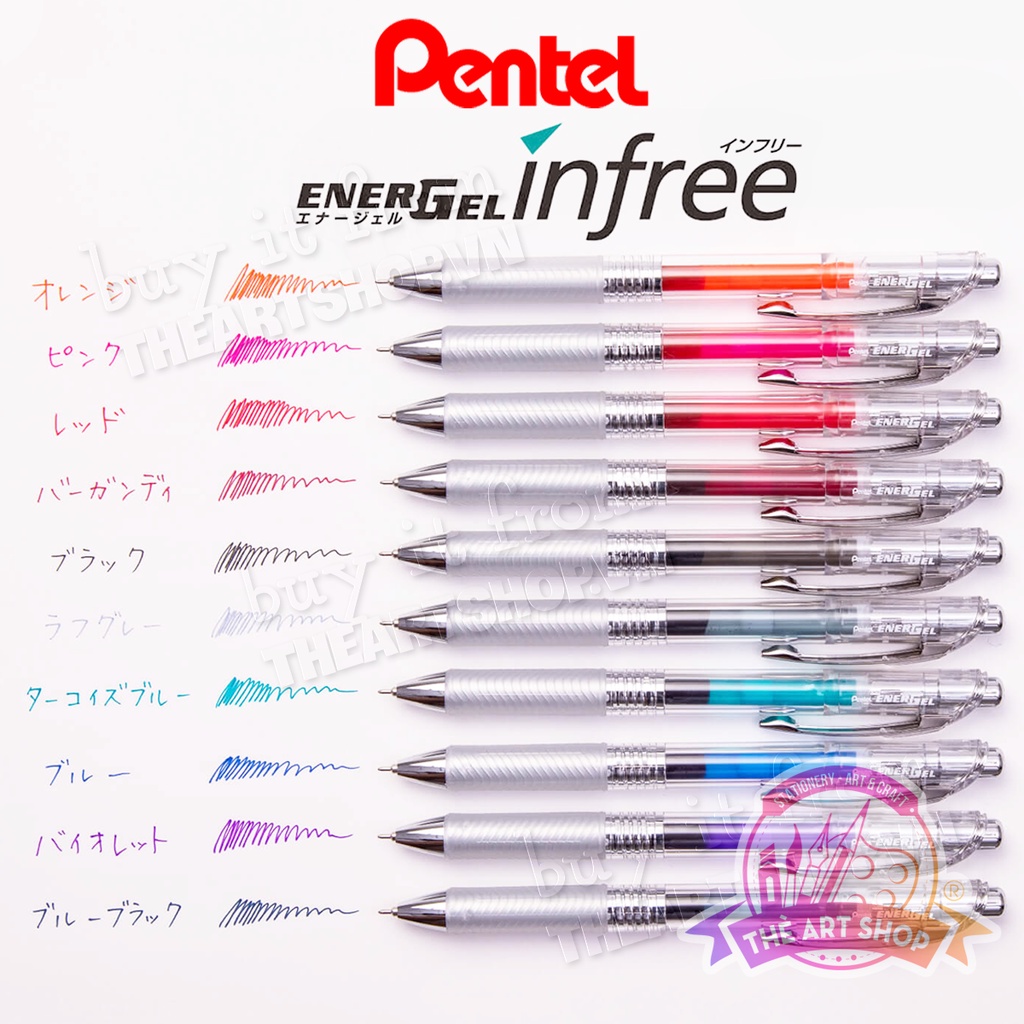 Bút gel PENTEL Energel Infree 0.5mm BLN75TL THẺARTSHOP