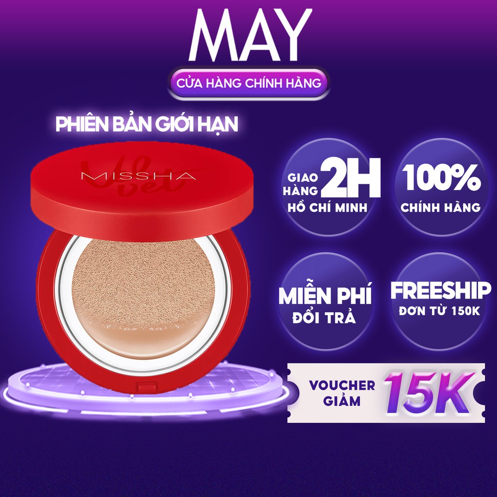 Phấn Nước MISSHA VELVET Kiềm Dầu Che Phủ Cao FINISH Cushion SPF50+/PA+++ 15g ( ĐỎ )
