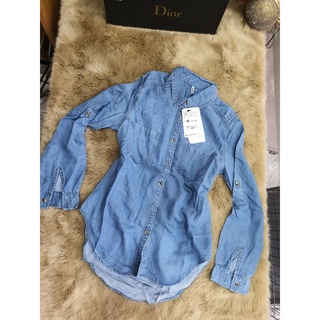 Áo sơ mi jeans nữ form dài nhiều màu