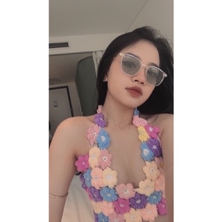 Áo len hoa đan móc thủ công ( Ảnh thật Santori)