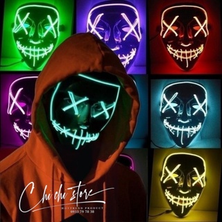 Mặt nạ Hacker phát sáng dạ quang, mặt nạ Halloween Hacker Có Đèn Led
