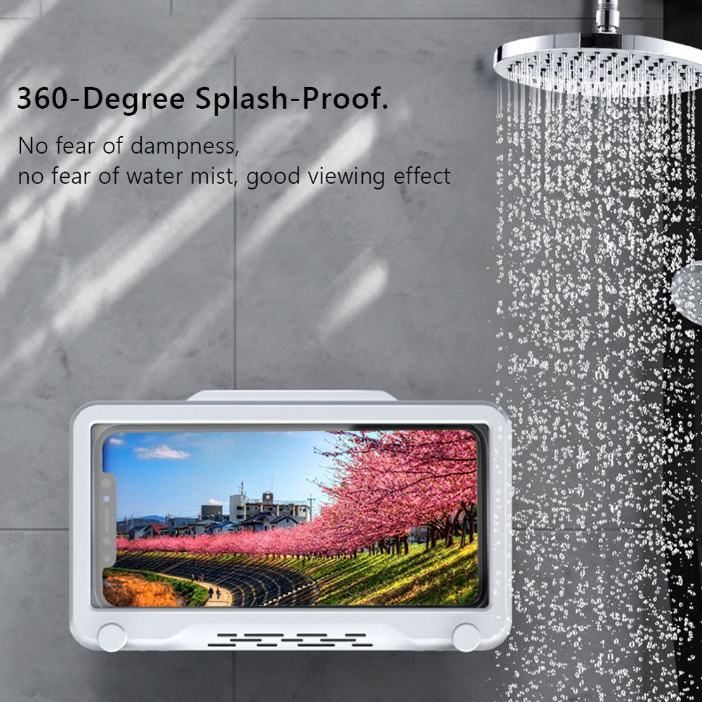 Giá Đỡ Điện Thoại Gắn Tường Tự Dính Xoay 360 Độ Cho Phòng Tắm° Ốp Điện Thoại Có Thể Xoay Với Màn Hình Cảm Ứng Tiện Dụng