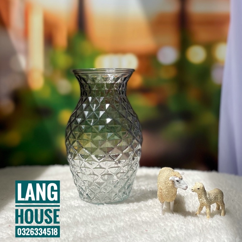 Lọ Hoa - BÌNH HOA THUỶ TINH ĐẸP mã LHTT001 Cao 20cm Trang Trí Decor Phòng Khách