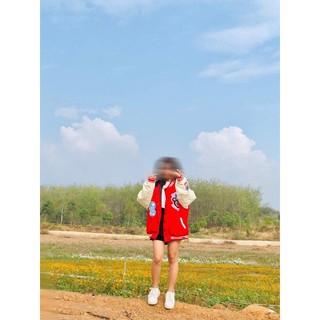 /UNCOVER/ Varsity jacket Đỏ