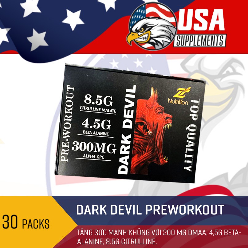 Tăng sức mạnh Dark Devil Preworkout - Pre mạnh nhất cho người tập chuyên nghiệp (30 gói)