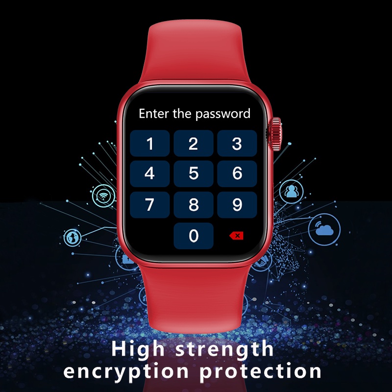 Lykry Smart Watch NBPLUS IWO Square Screen Bluetooth Call IP67 Waterproof Long Standby Heart Rate Blood Oxygen Monitor Fitness Tracker 1.75inch