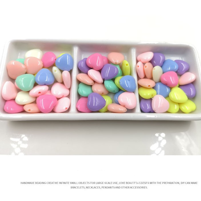 Hạt acrylic Hình Trái Tim Nhỏ 14Mm. Tự Làm Cho Trẻ Em