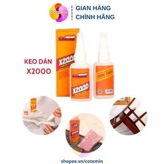 Keo dán X2000 đa năng siêu dính dán giày dép túi sách gô vải gôm sứ nhựa an toàn với da tay VECOM