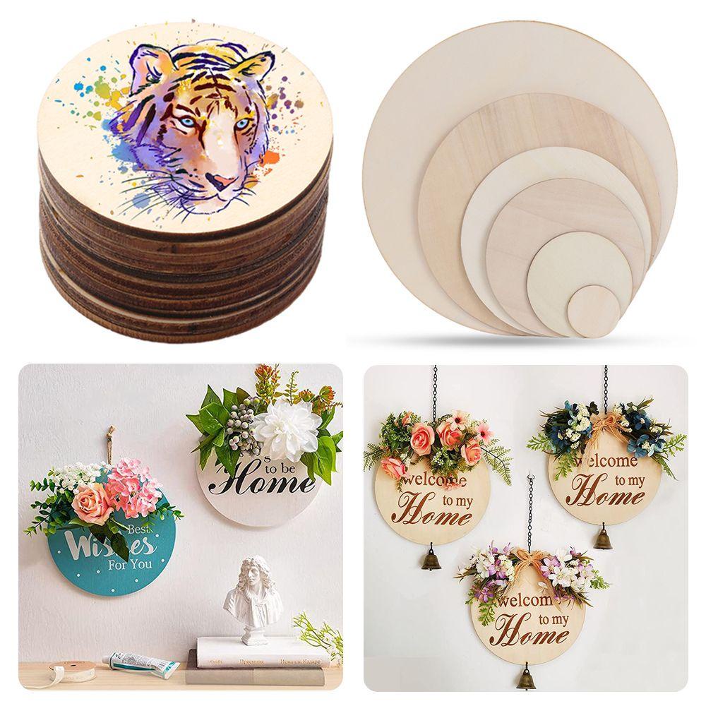YANN1 Set 3 / 5 / 10 Tấm Trang Trí Sổ Tay DIY Bằng Gỗ Chưa Hoàn Thiện Độc Đáo