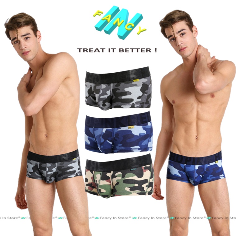 Quần Sịp Nam Cotton Boxer PINK HERO Cotton Mềm Mịn, Co Dãn Siêu Thấm Hút Mồ Hôi, Fancy In - bx010