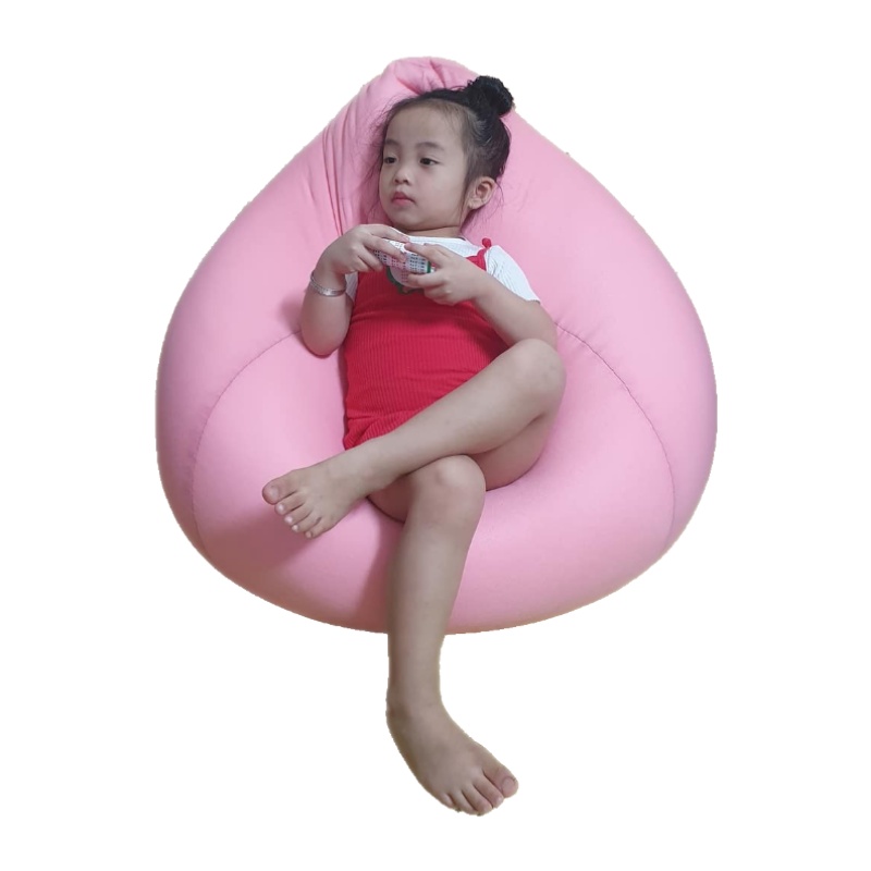 Ghế lười hạt xốp 3ii Home hình trái lê cao cấp màu hồng size M 80x100cm