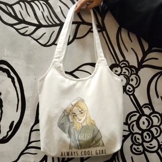 Túi note hàn quốc, vải canvas 100% poli cao cấp, phong cách thời trang ulzzang, có khoá miệng xịn ALWAYS COOL GIRL K06