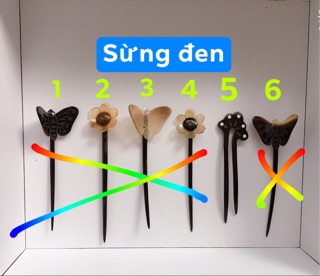 Trâm cài tóc bằng vỏ ốc và sừng