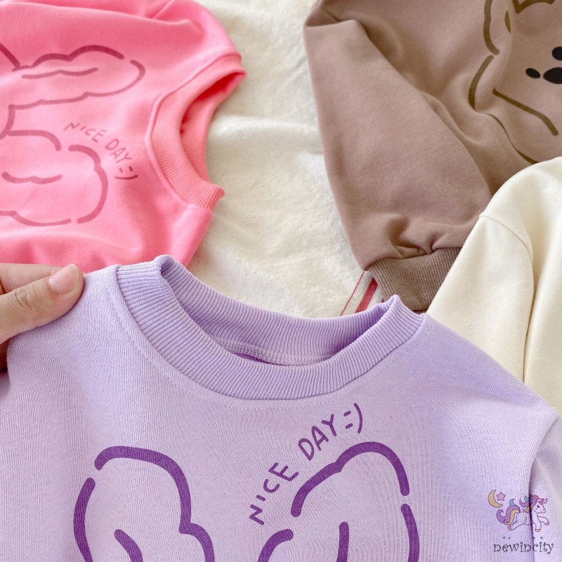 Áo thun in họa tiết hoạt hình phong cách hàn quốc cho bé