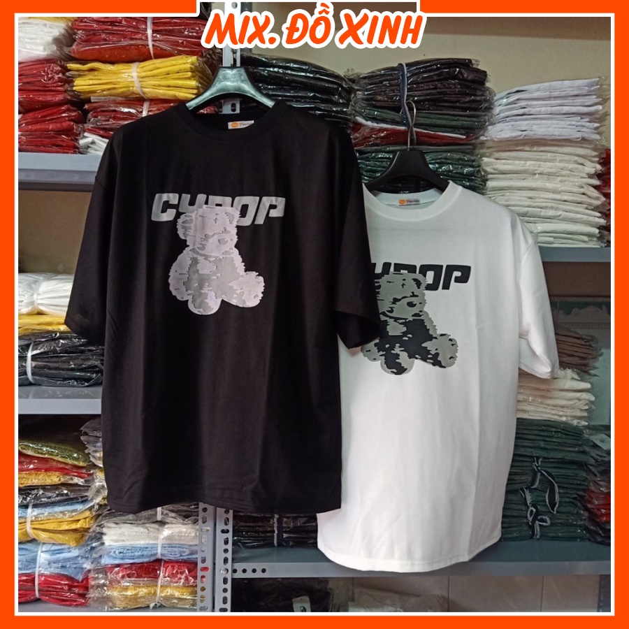 Áo thun nam nữ form rộng tay lỡ áo phông unisex Thu Hà chất liệu thoáng mát, in hình Gấu chữ CYOOP