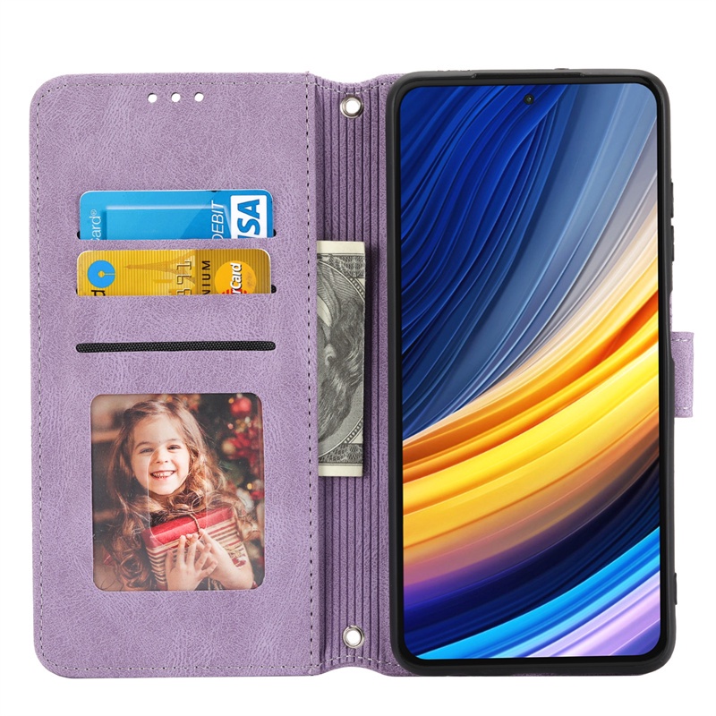 Bao Da Điện Thoại Dạng Ví Nắp Lật Có Dây Đeo Cho Samsung Galaxy A13 A03core A73 A04S 4G 5G