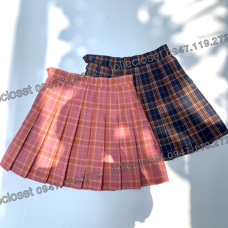 Váy Chân Váy Tennis Skirt Caro Korea kẻ