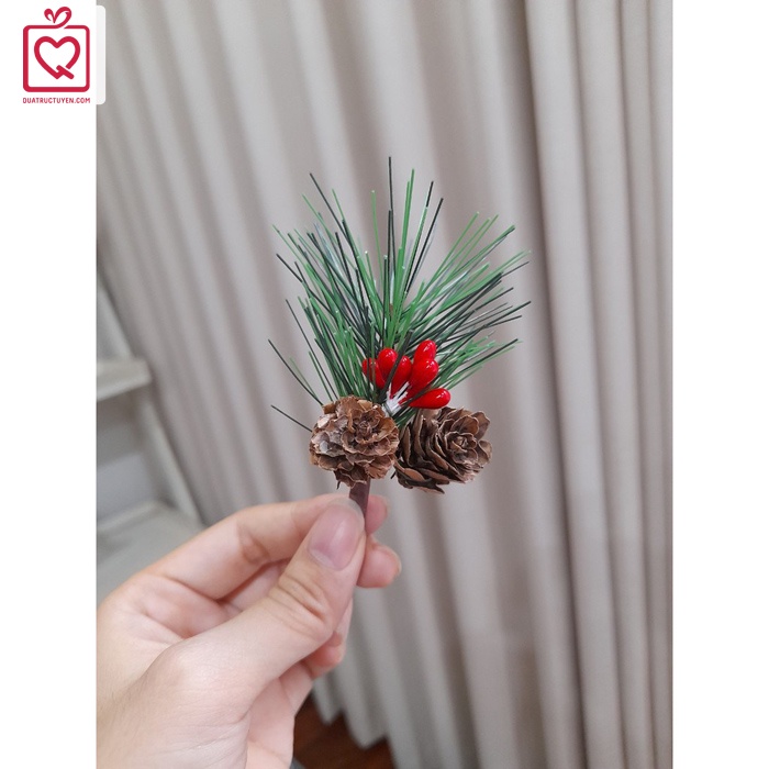 Set 10 cành thông giáng sinh DIY - phụ kiện trang trí Noel, quà tặng handmade