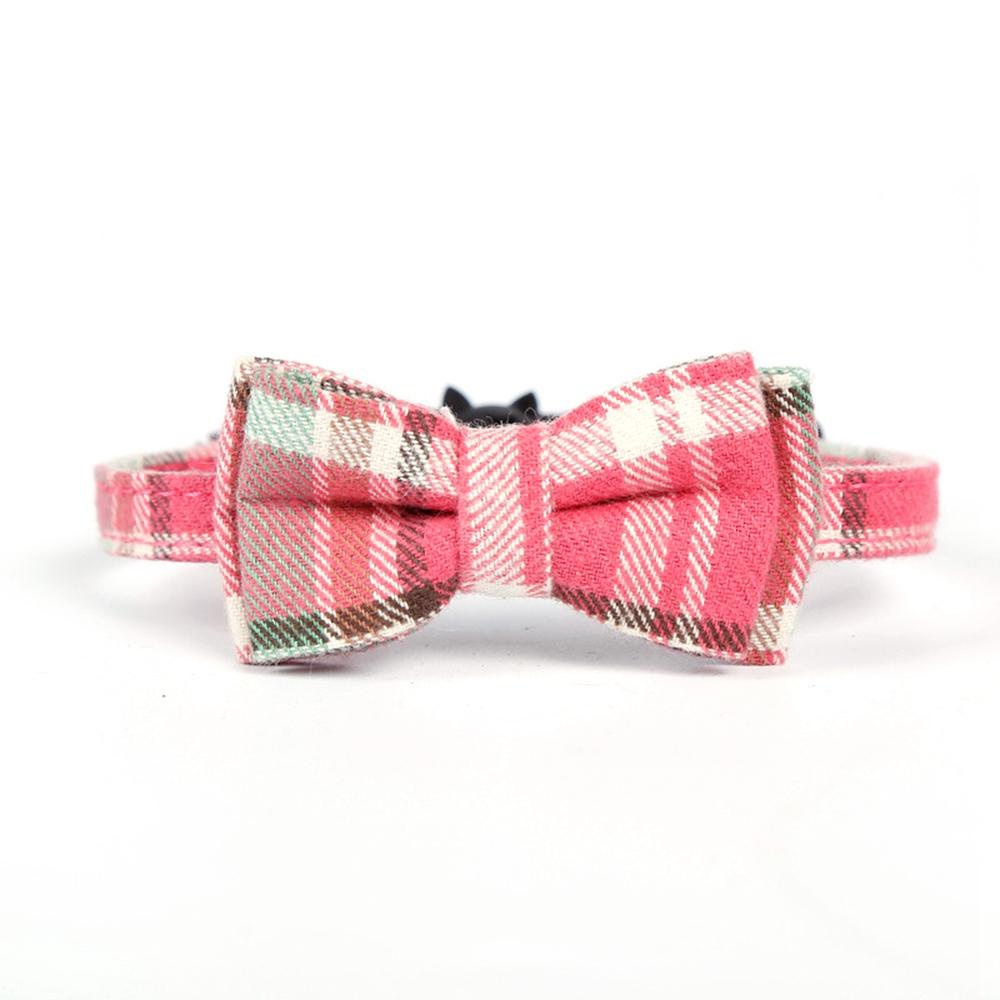 Vòng Cổ Cotton Kẻ Sọc Gắn Chuông Nhỏ An Toàn Dành Cho Chó Chihuahua