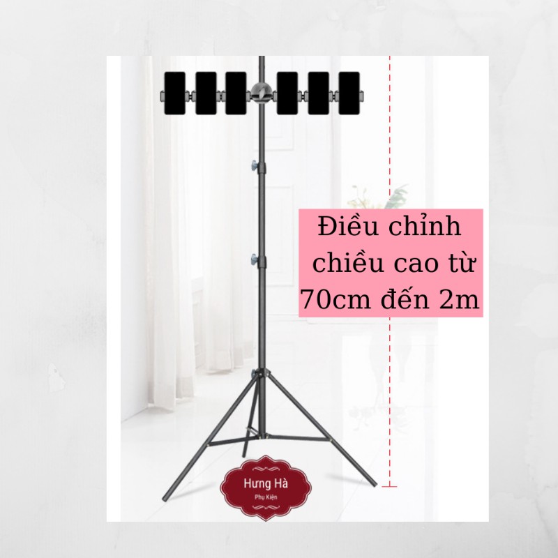 Cây live giá đỡ điện thoại livestream,quay tiktok 3 chân tripod cao từ 70cm đến 2m cho nhiều kẹp điện thoại thông minh