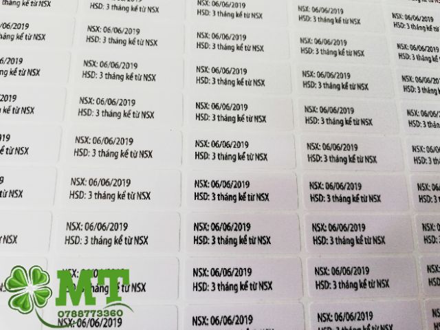 Tem dán in ngày sản xuất, hạn sử dụng in theo yêu cầu