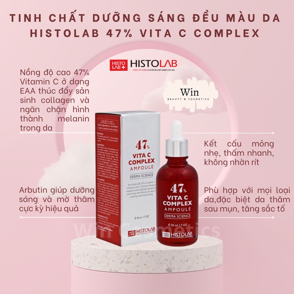 Serum HISTOLAB 47% Vita C Complex Ampoule dưỡng sáng mờ thâm