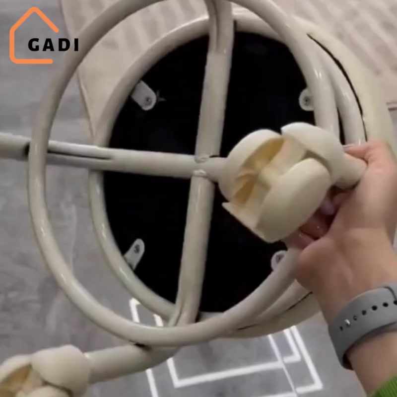 Ghế tròn xoay bệt có bánh xe đa năng xoay 360 độ, đệm ghế da PU êm ái bền bỉ chống nước bám bẩn màu sắc sang trọng | BigBuy360 - bigbuy360.vn