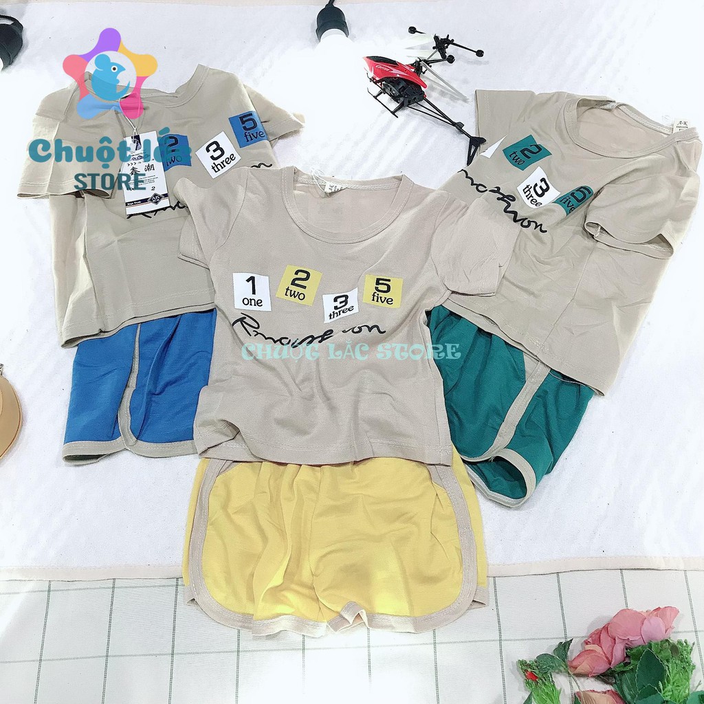 Bộ Quần Áo Bé Trai Chuột Lắc Store Chất Cotton Đũi Mát Mẻ Hình Số 8-18Kg