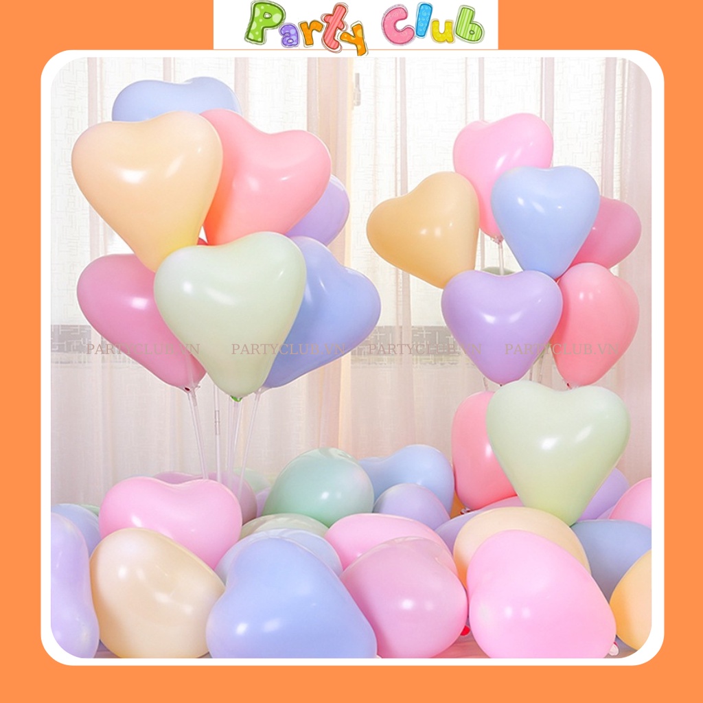 Bóng hình trái tim màu pastel trang trí tiệc