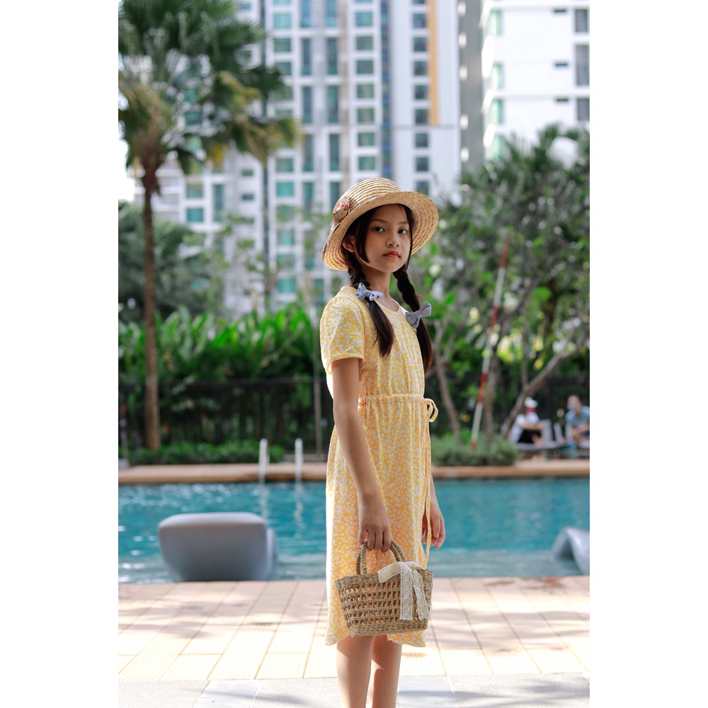 Đầm Thun Vàng Mùa Hè Dây Rút Eo SoraChan - M002