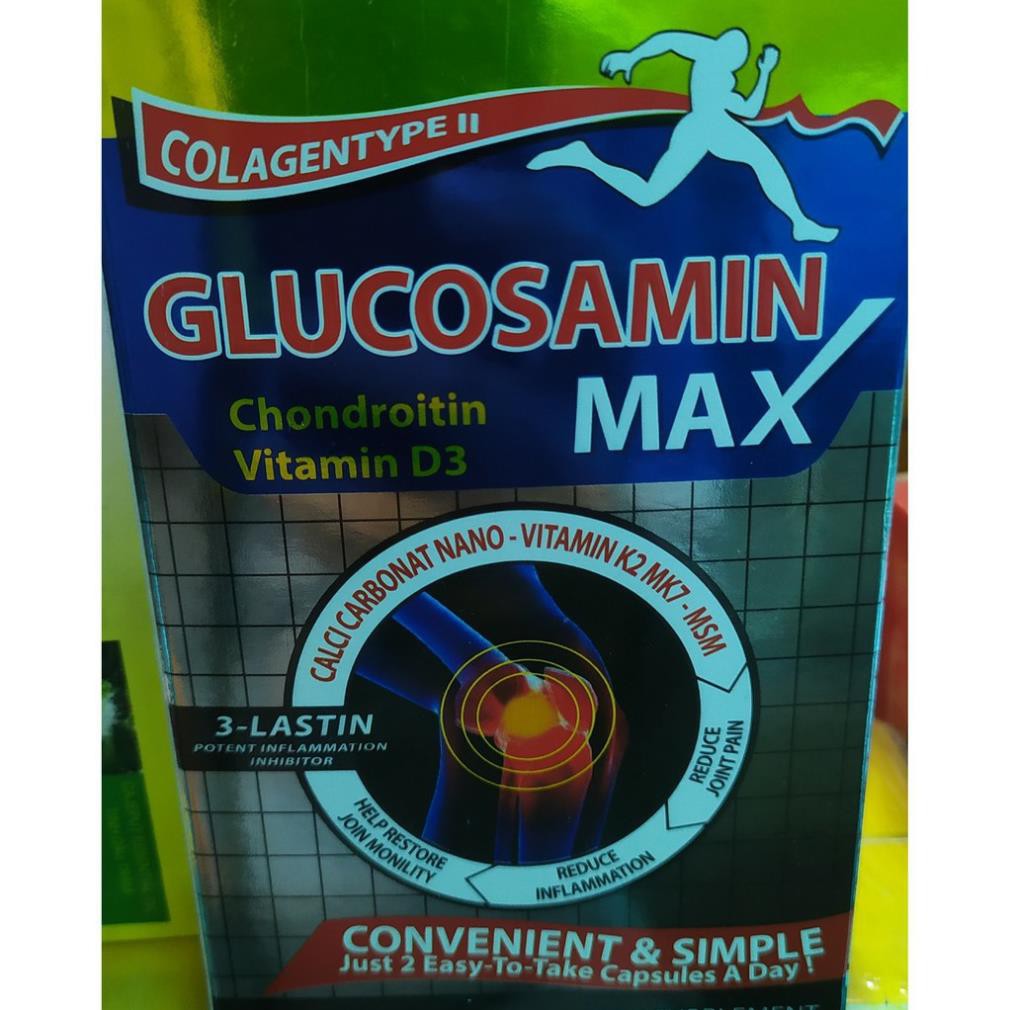 Viên uống GLUCOSAMIN MAX 1500 viên Giúp xương chắc khớp khỏe ngăn ngừa thoái hóa khớp tái tạo mô sụn