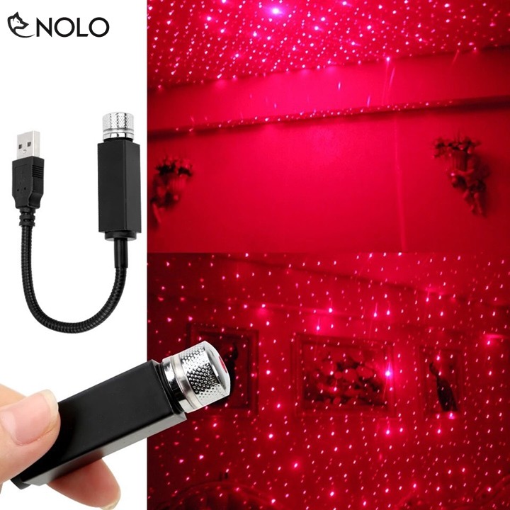 Đèn Hiệu Ứng Chiếu Rọi Laser Trần Nhà Gồm 4 Kiểu Ánh Sáng Dùng Nguồn USB Rất Đẹp