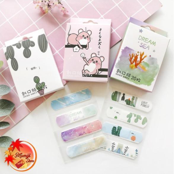 Hộp 20 băng dán cá nhân hình kute phong cách Kawaii Nhật Bản