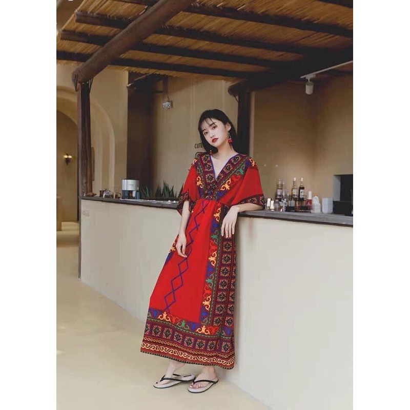 ĐẦM MAXI THỔ CẨM CÁNH DƠI