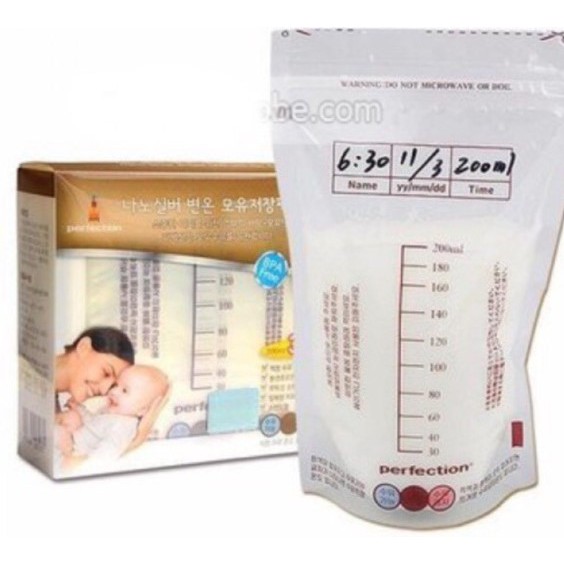 Túi Trữ Sữa Perfection Nano Silier HÀN QUỐC ✔30 Túi 200ML