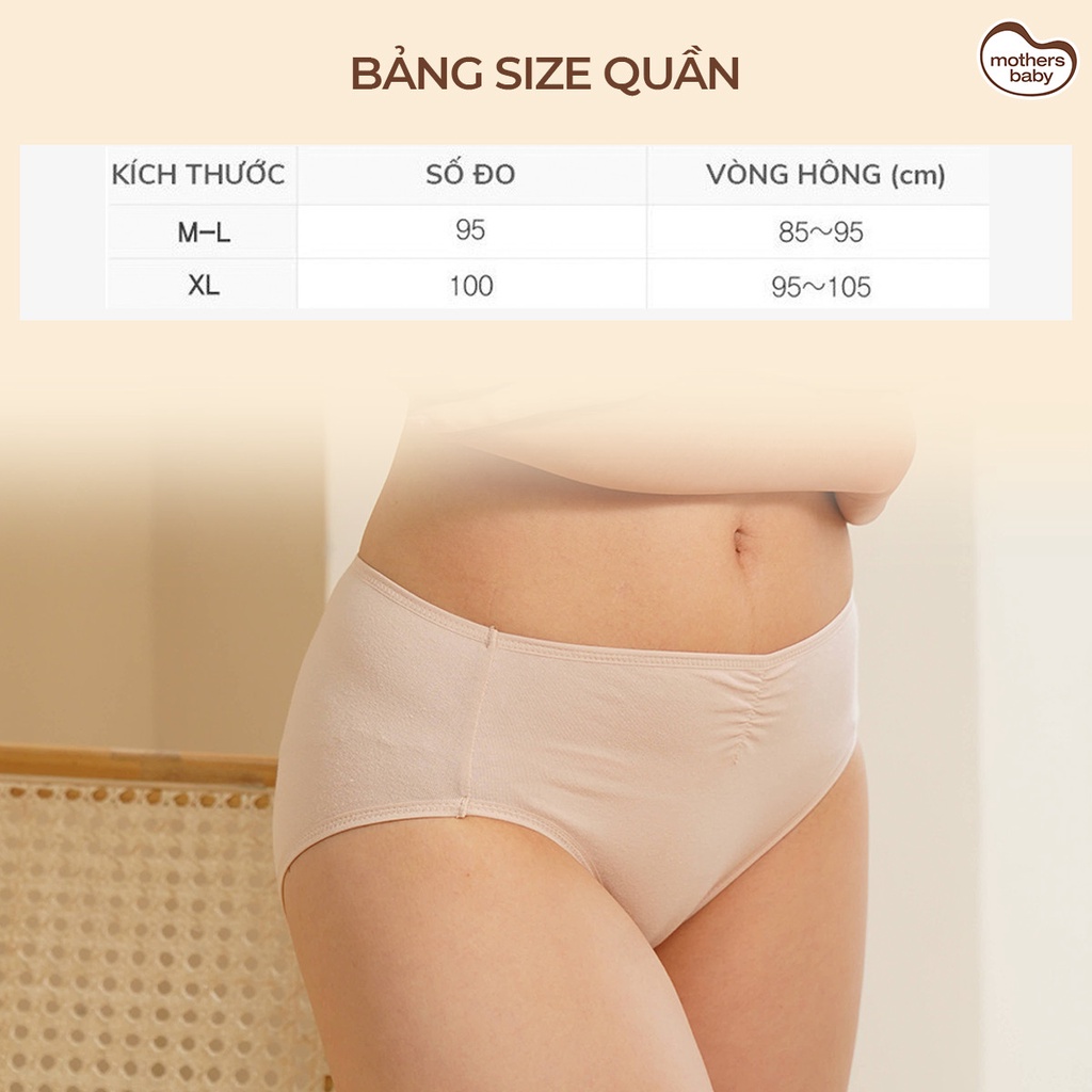 Quần Lót Bầu Sau Sinh Chất Liệu Cotton Nhẹ, Thoáng, Mát Thương Hiệu Mothersbaby Hàn Quốc