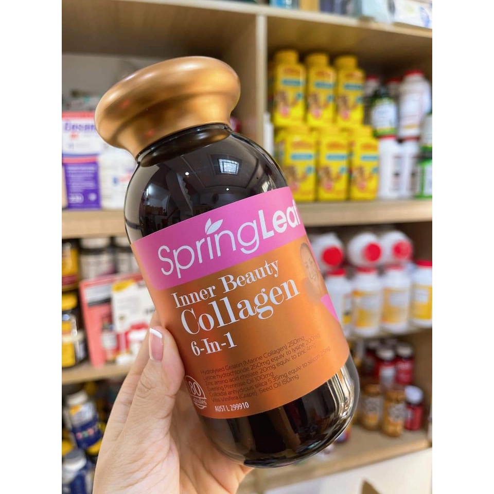 Viên Uống Collagen SpringLeaf 6 in 1 Inner Beauty  của Úc hộp 90 viên, 180 viên