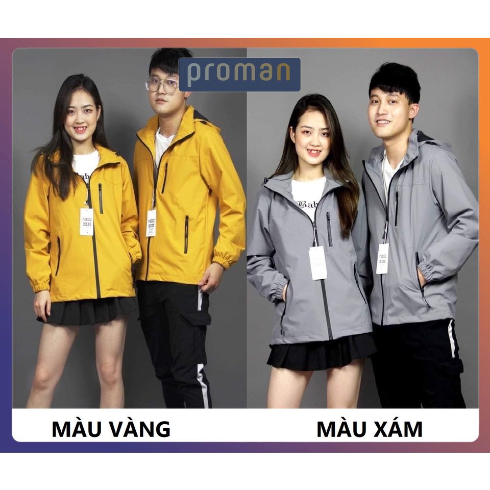 Áo khoác gió đôi nam nữ cao cấp unisex chống nước, chống gió, chống bụi, chống nắng ngăn tia UV AG01 - PROMAN