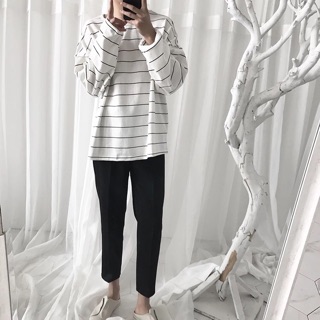 Áo Thun Sweater Kẻ Sọc Ngang( Hình Thật)