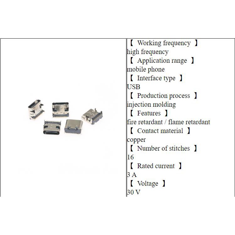 Bộ 10 Đầu Nối 16 Pin Smt Micro Usb Lỗ Cắm Type C 3.1