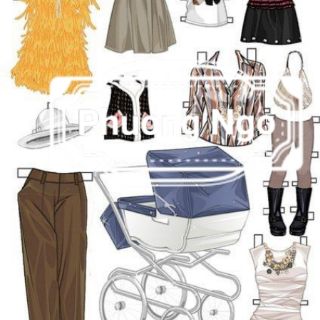 Combo búp bê giấy mẹ và bé